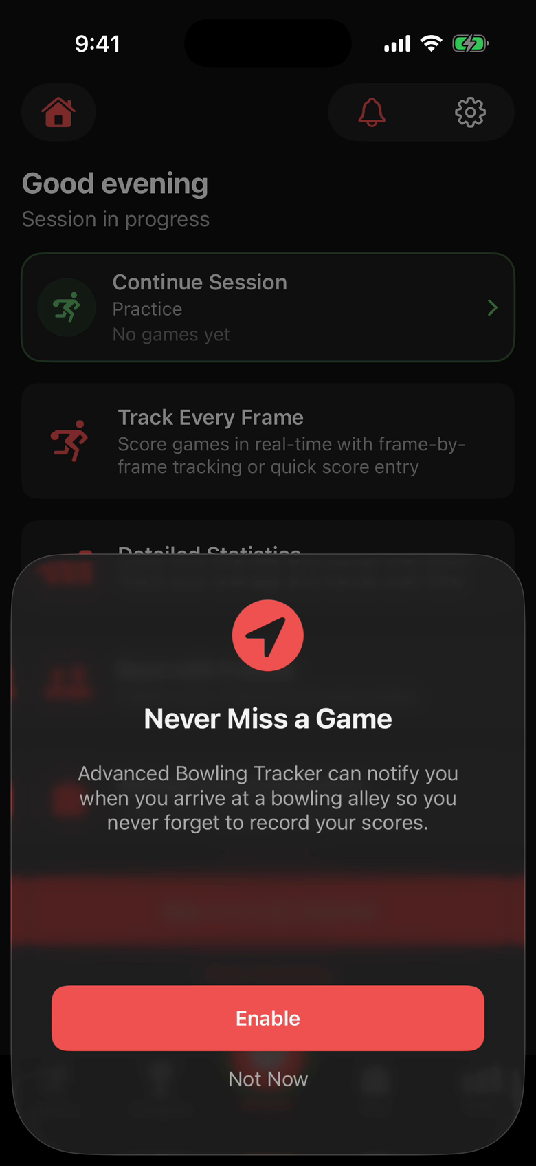 The Middle Arrow lane diagram in the app cycling through the 10, 6, 3, 2, 4 and 7 pins